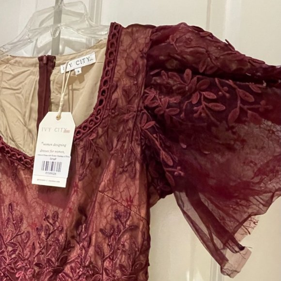 IvyCityCo Venice Dress With Flutter Sleeves - Size S - Picture 2 of 8